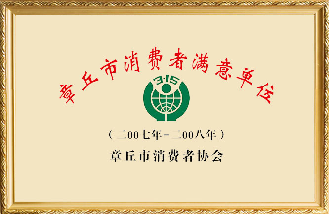 麻豆影视在线荣誉-章丘市消费者满意单位